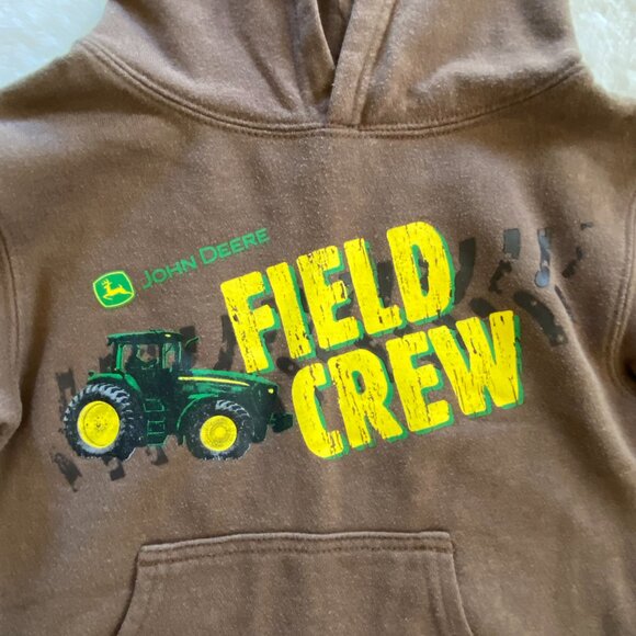 John Deere Tractor Brown Hoodie Pullover Sweatshirt Boy's Size 6 - Picture 2 of 7
